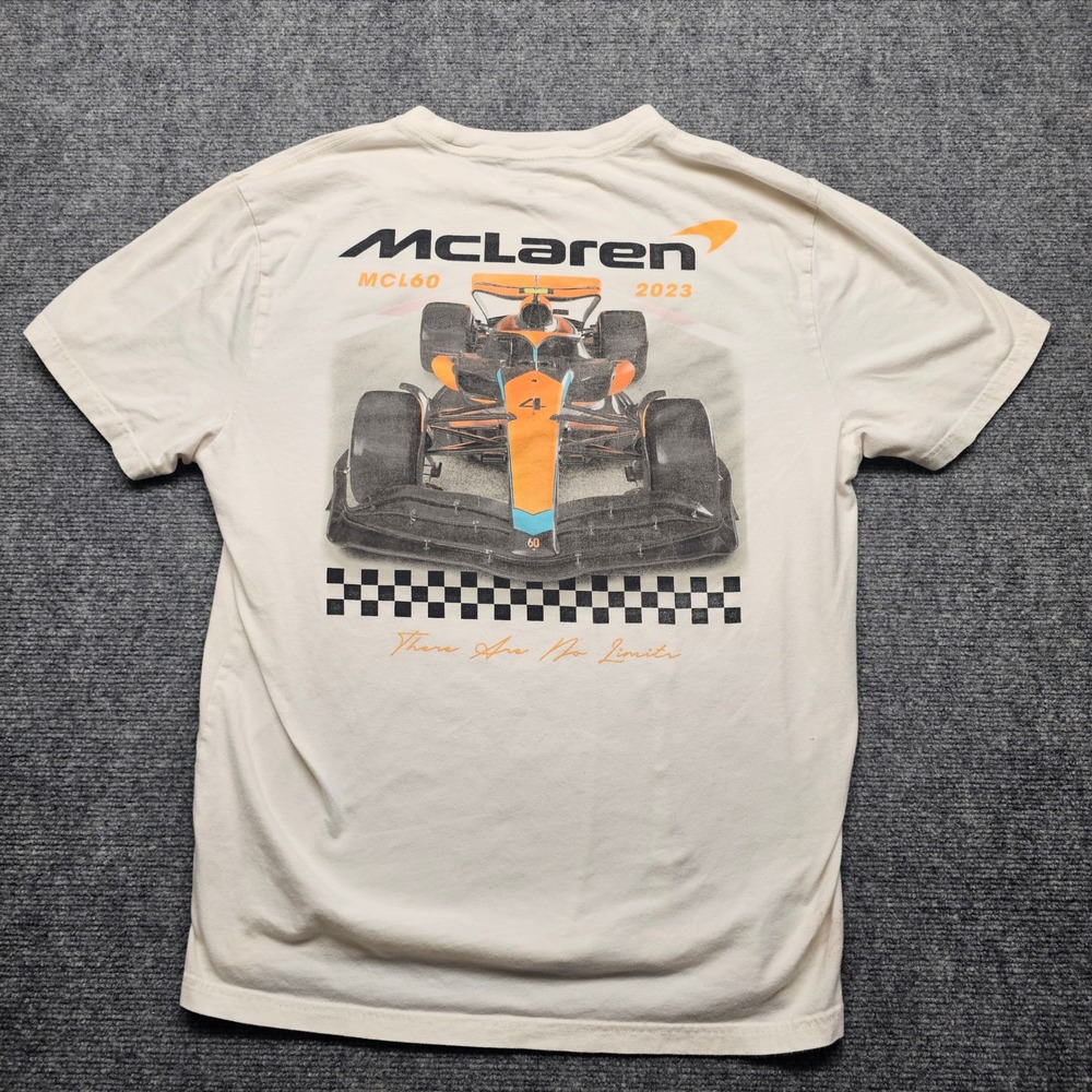 McLaren Formula 1 Team MCL60 2023 Graphic T-Shirt Mens Large Cream White F1 Tee